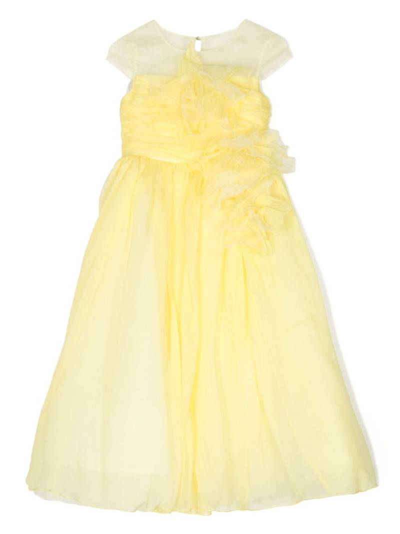 MARCHESA KIDS COUTURE flower-embellished crepe dress - Yellow von MARCHESA KIDS COUTURE