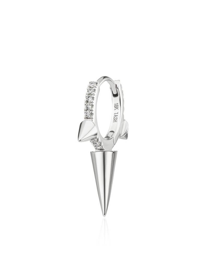 MARIA TASH 18kt white gold triple spike diamond huggie earring von MARIA TASH