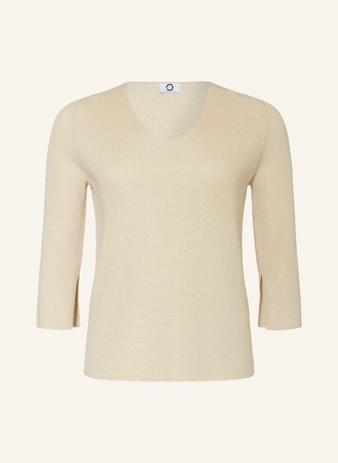 Marina Rinaldi Voyage Pullover Jabot Mit Glitzergarn Und 3/4-Arm beige von MARINA RINALDI VOYAGE