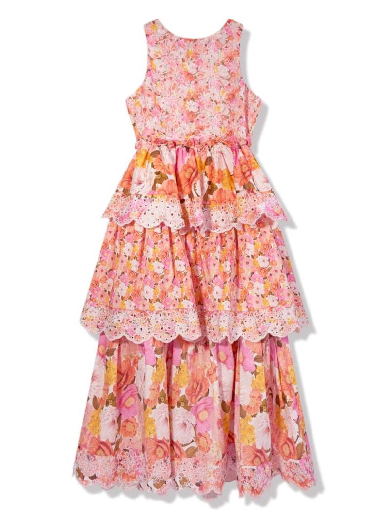 MARLO floral-print tiered maxi dress - Orange von MARLO