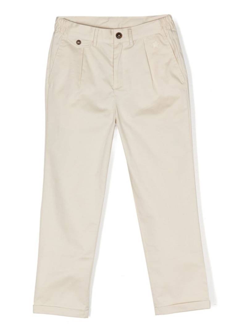 MARLO slim-cut turn-up trousers - Brown von MARLO