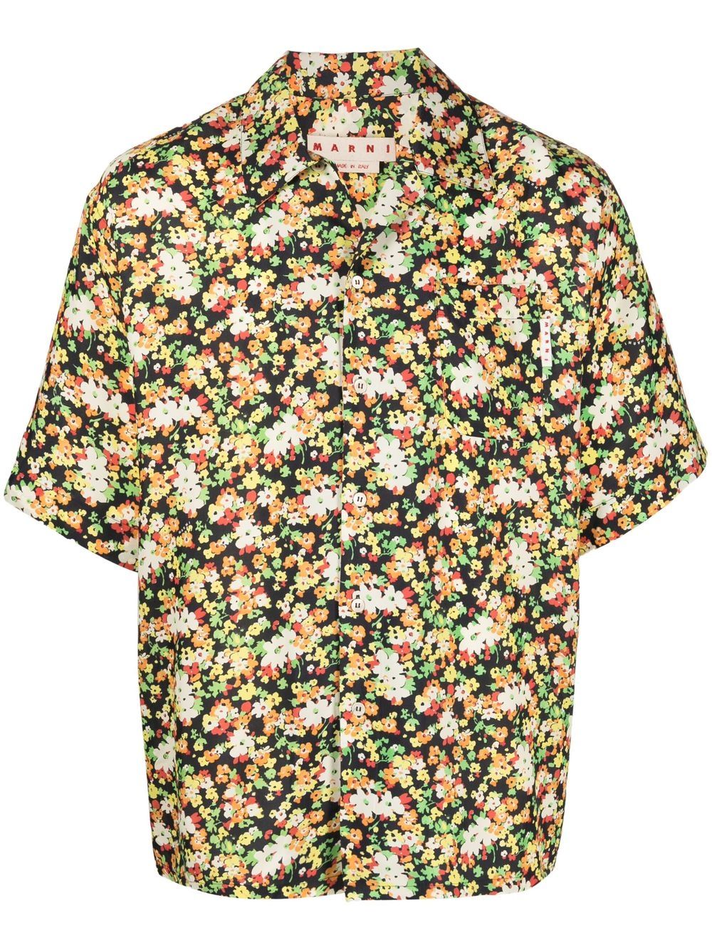 Marni floral short-sleeve shirt - Black von Marni