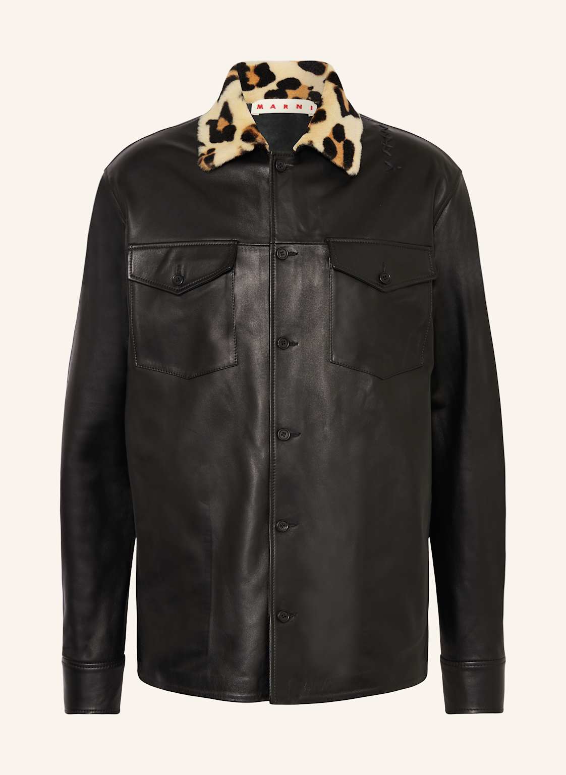 Marni Leder-Overjacket schwarz von MARNI