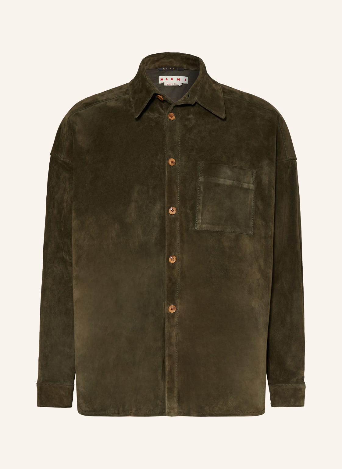 Marni Leder-Overshirt gruen von MARNI