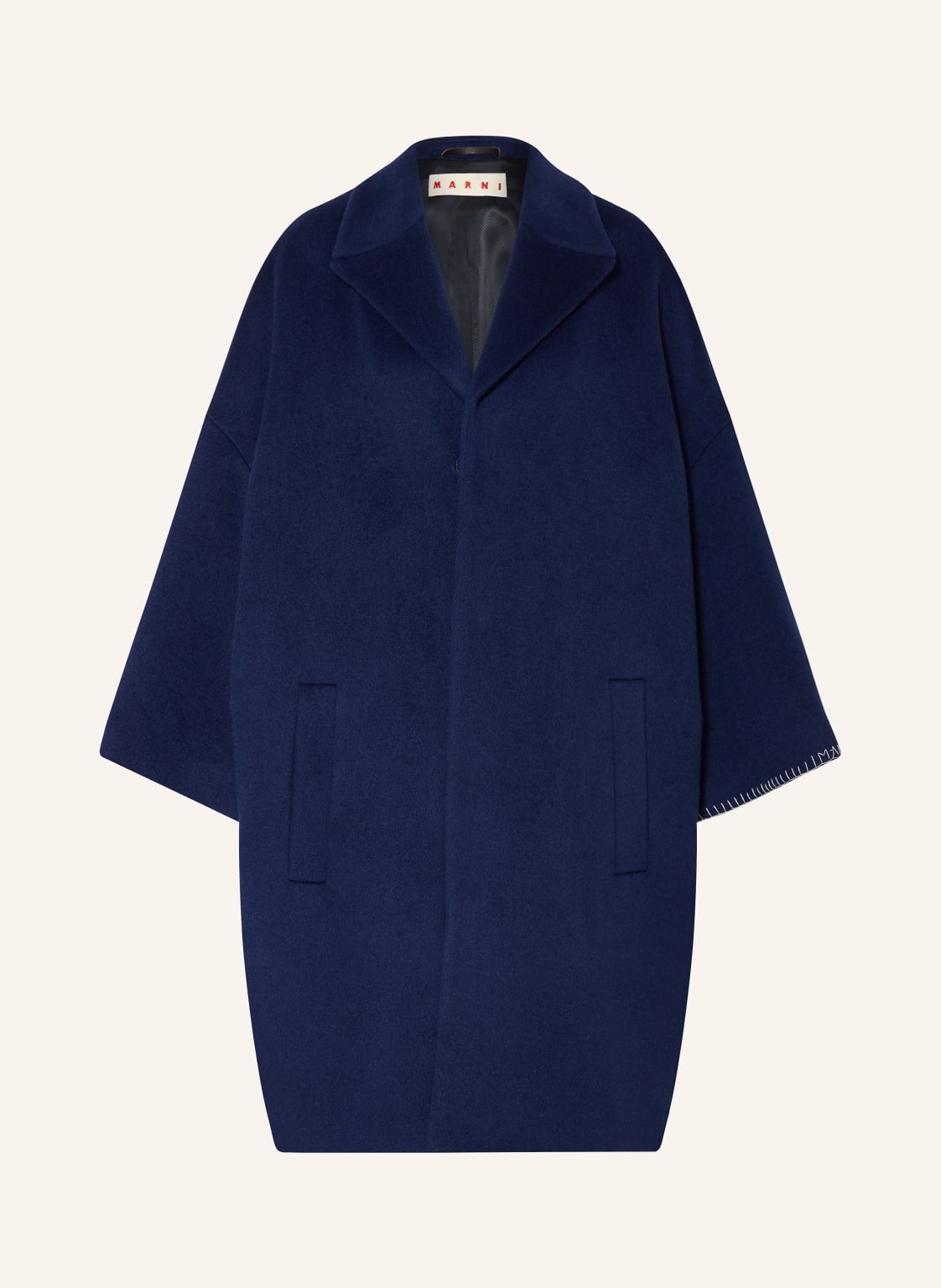 Marni Oversized-Wollmantel Mit 3/4-Arm blau Marni Oversized-Wollmantel Mit 3/4-Arm blau von MARNI