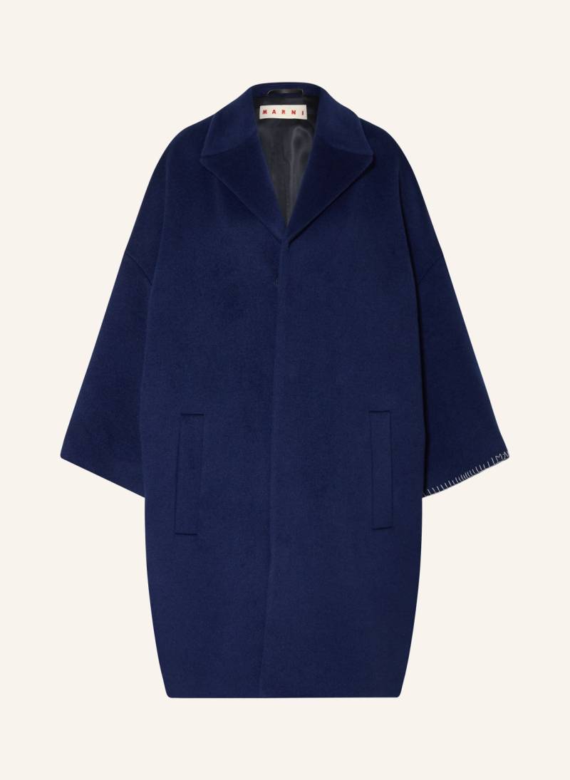 Marni Oversized-Wollmantel Mit 3/4-Arm blau von MARNI