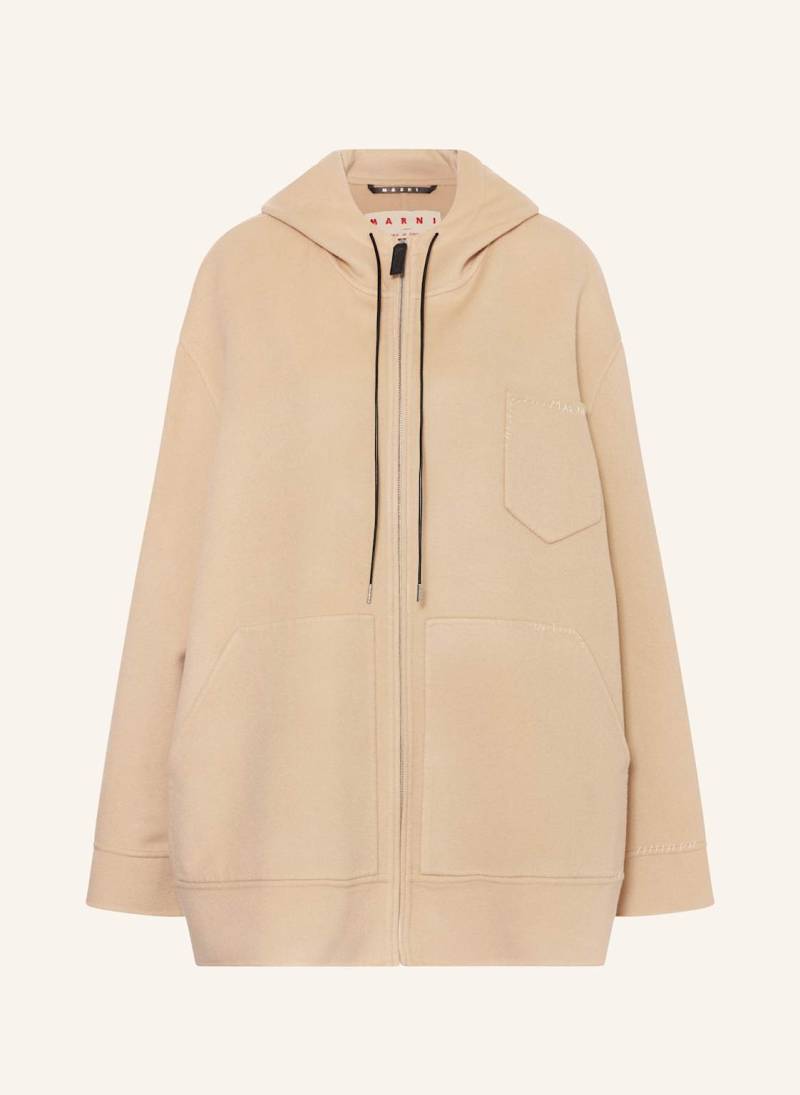 Marni Oversized-Wollmantel beige von MARNI