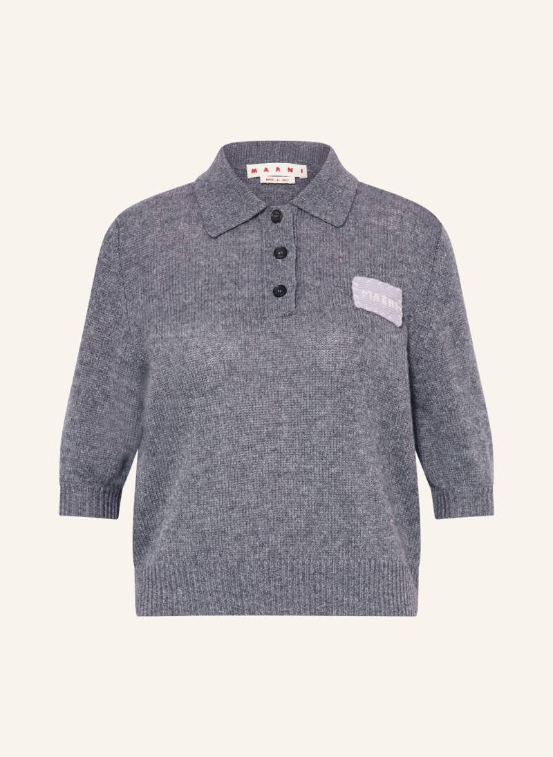 Marni Strick-Poloshirt Aus Cashmere grau von MARNI