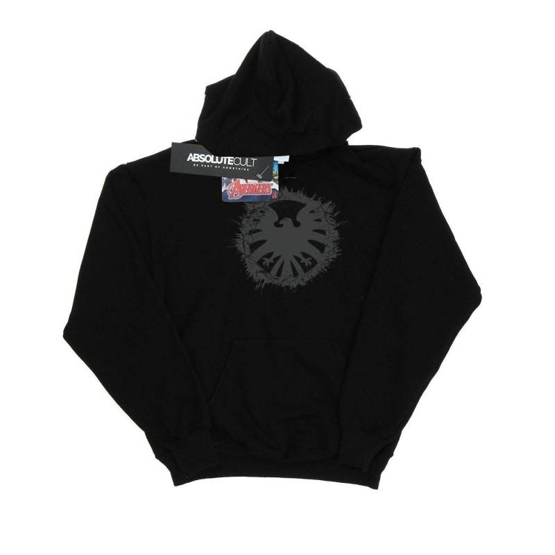 Agents Of Shield Brushed Logo Kapuzenpullover Mädchen Schwarz 116 von MARVEL