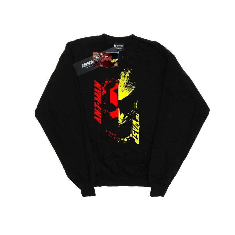 Antman And The Wasp Split Face Sweatshirt Damen Schwarz M von MARVEL