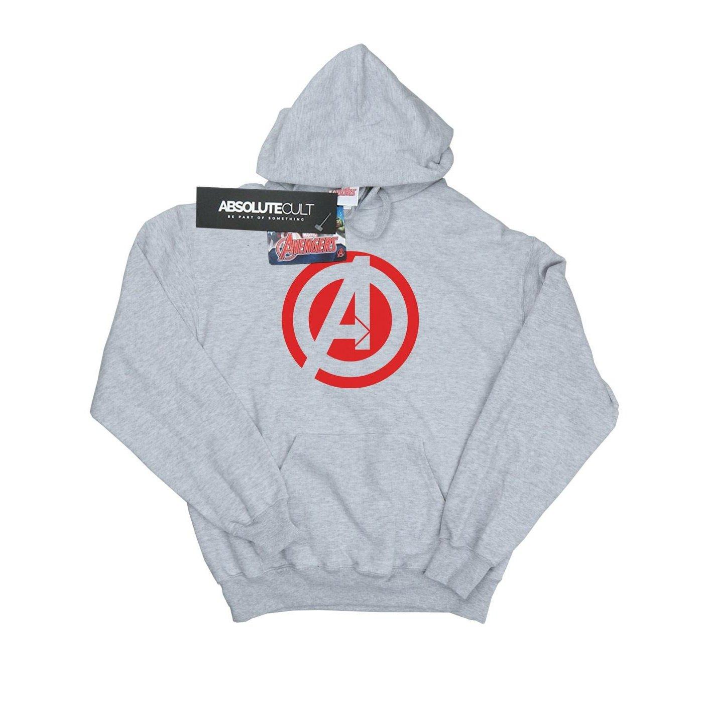 Avenegers Assemble Solid A Logo Kapuzenpullover Damen Grau L von MARVEL