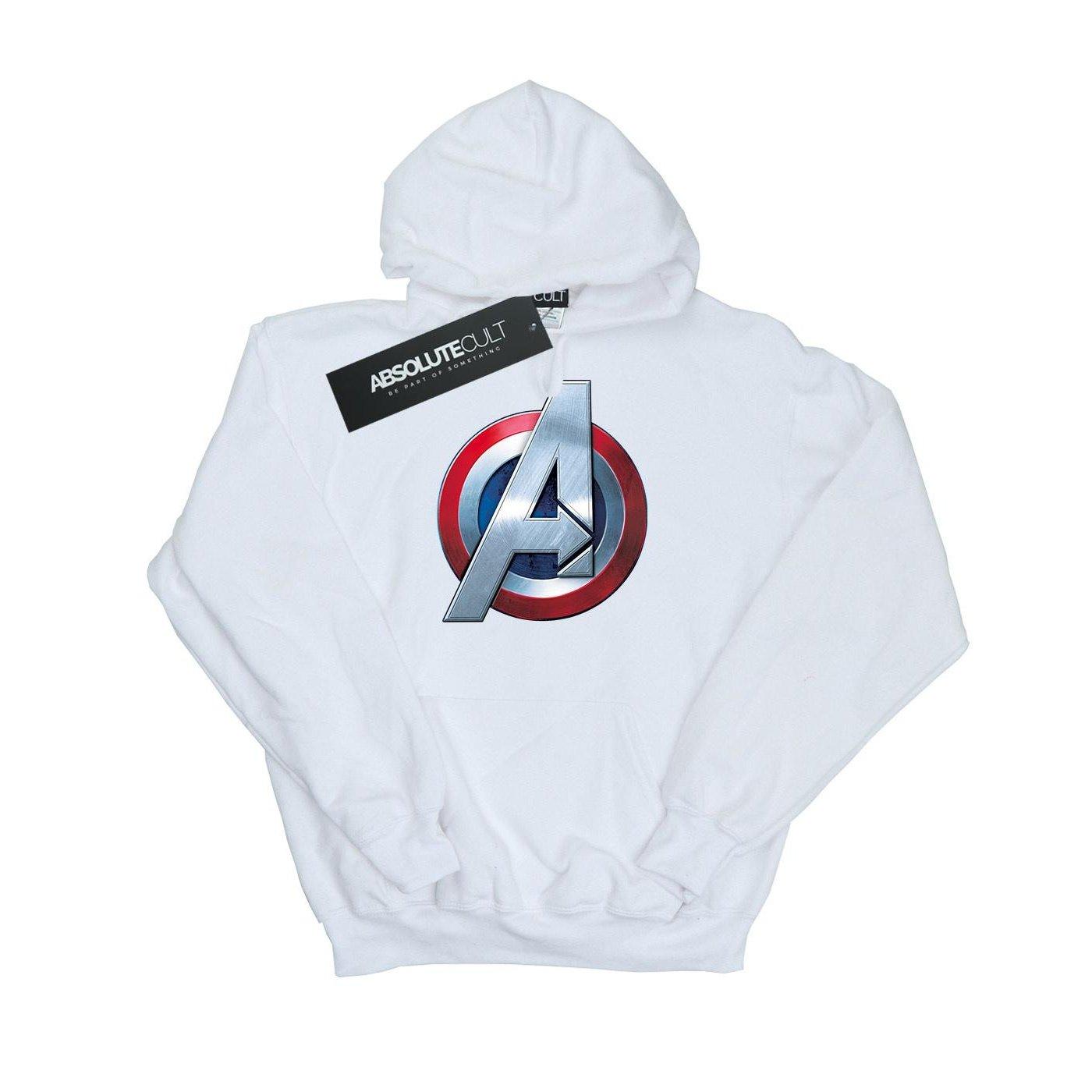 Avengers 3d Logo Kapuzenpullover Damen Weiss M von MARVEL