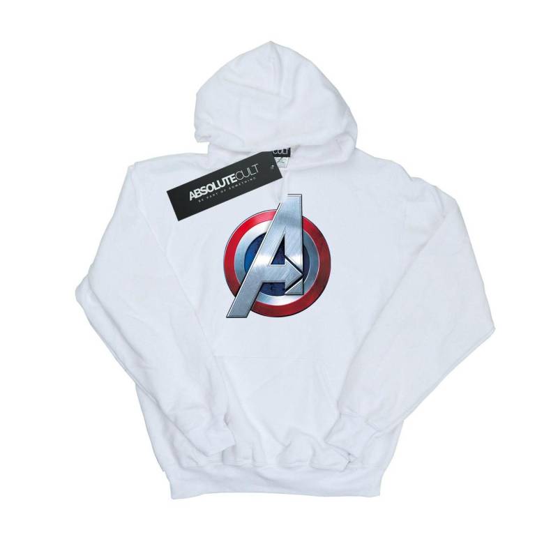 Avengers 3d Logo Kapuzenpullover Mädchen Weiss 128 von MARVEL