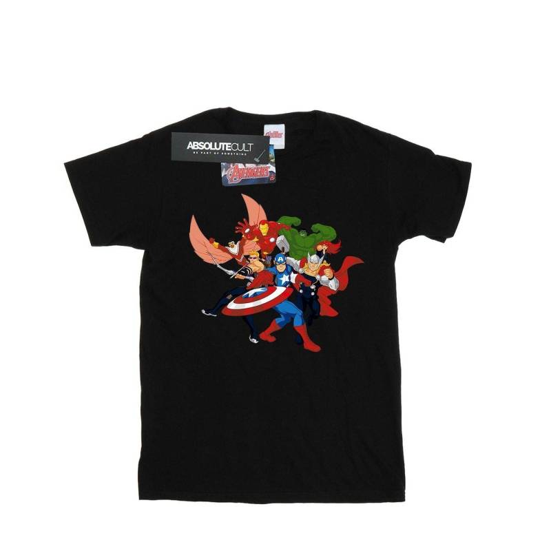 Avengers Assemble Comic Team Tshirt Damen Schwarz XL von MARVEL