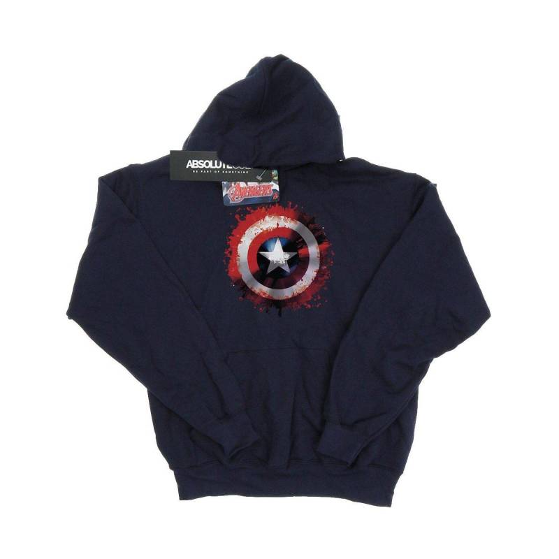 Avengers Captain America Art Shield Kapuzenpullover Damen Marine L von MARVEL