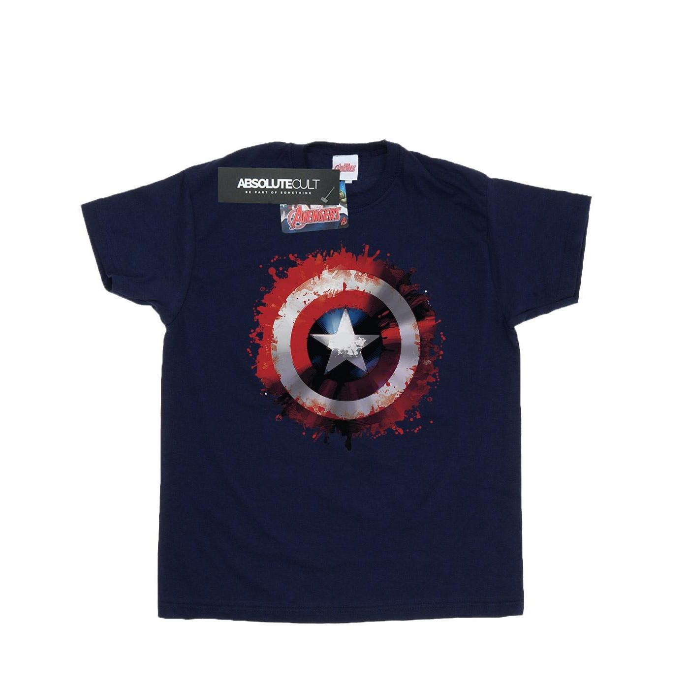 Avengers Captain America Art Shield Tshirt Damen Marine 3XL von MARVEL