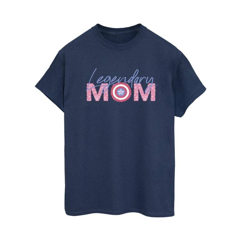 Avengers Captain America Mum Tshirt Damen Marine L von MARVEL