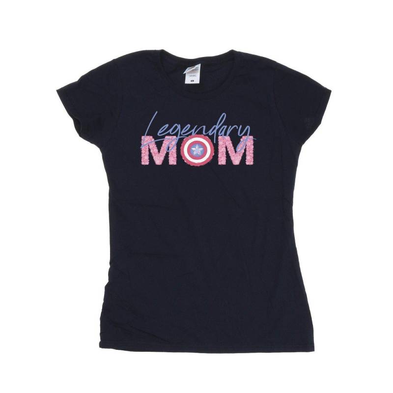 Avengers Captain America Mum Tshirt Damen Marine M von MARVEL