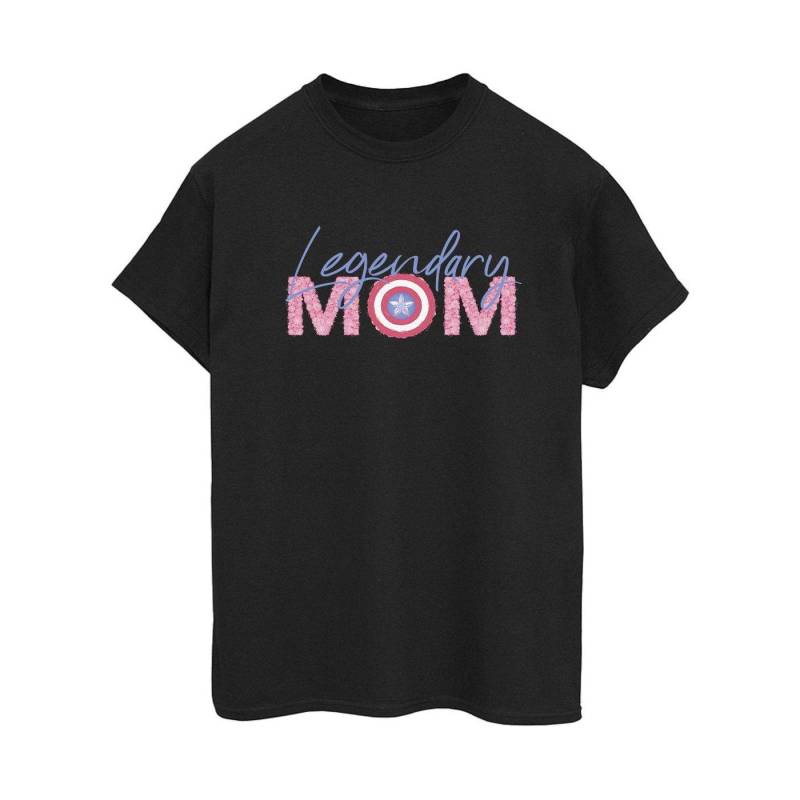 Avengers Captain America Mum Tshirt Damen Schwarz L von MARVEL