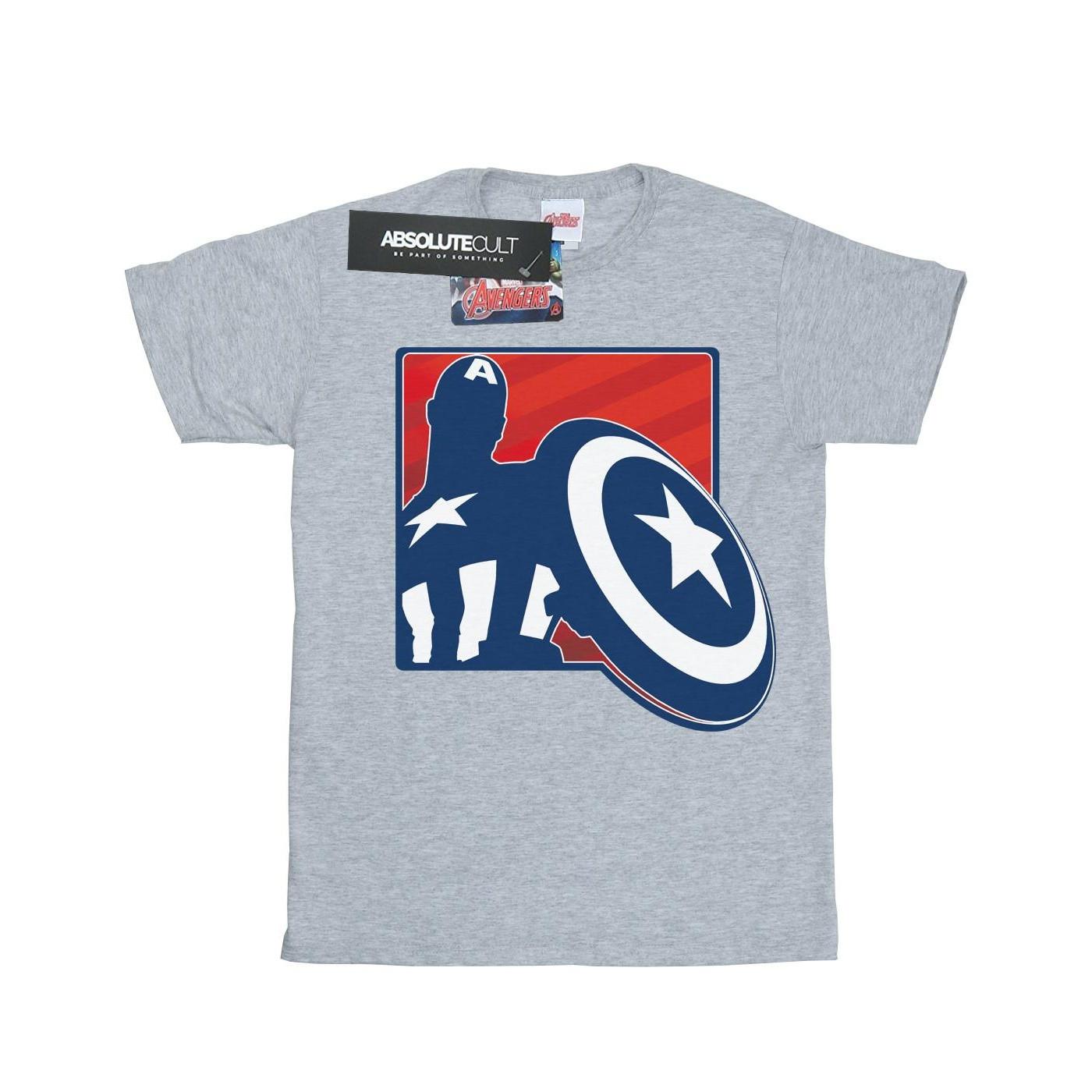 Avengers Captain America Outline Tshirt Herren Grau 3XL von MARVEL