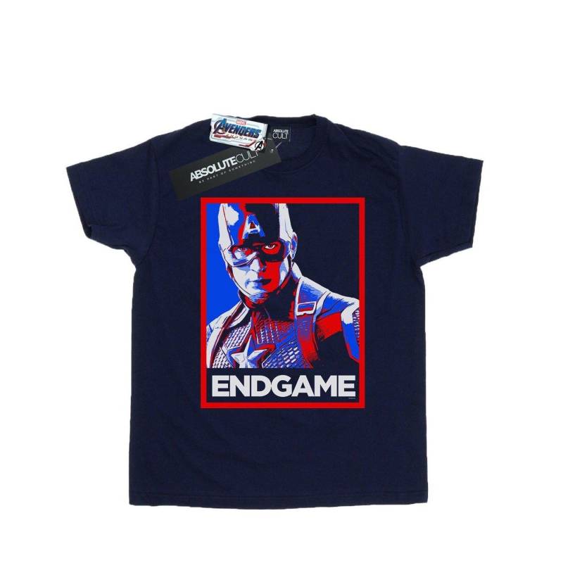 Avengers Endgame Captain America Poster Tshirt Jungen Marine 116 von MARVEL