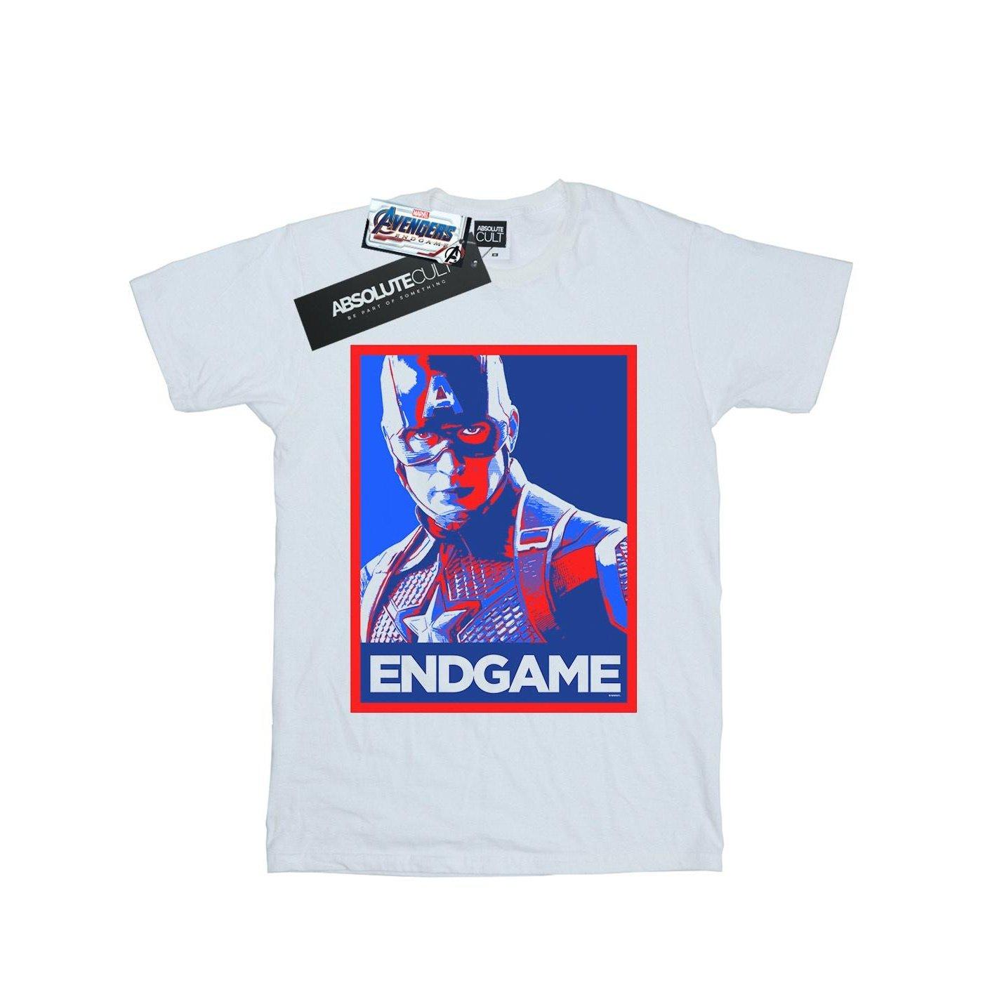 Avengers Endgame Captain America Poster Tshirt Unisex Weiss 128 von MARVEL