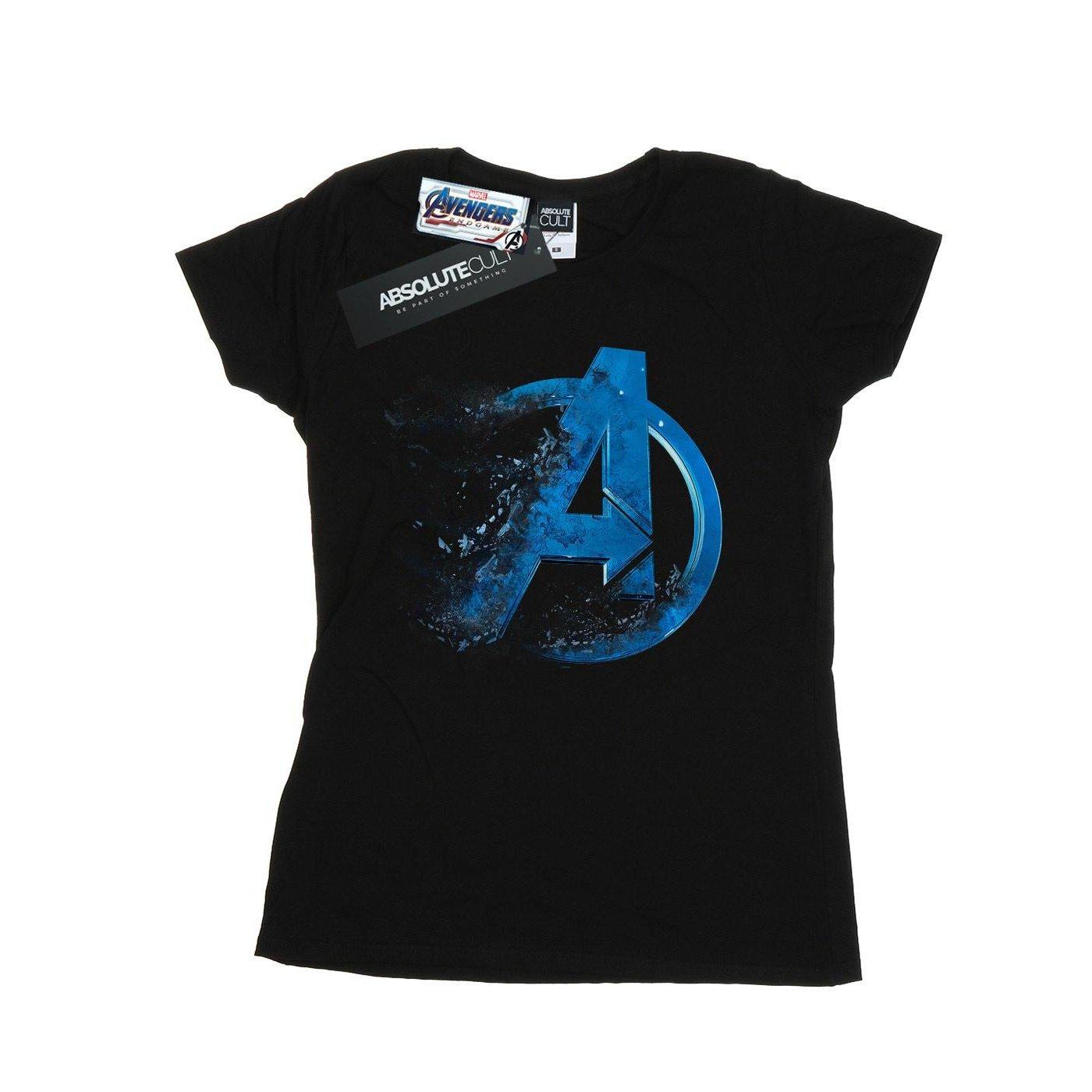 Avengers Endgame Dusted Logo Tshirt Damen Schwarz XL von MARVEL