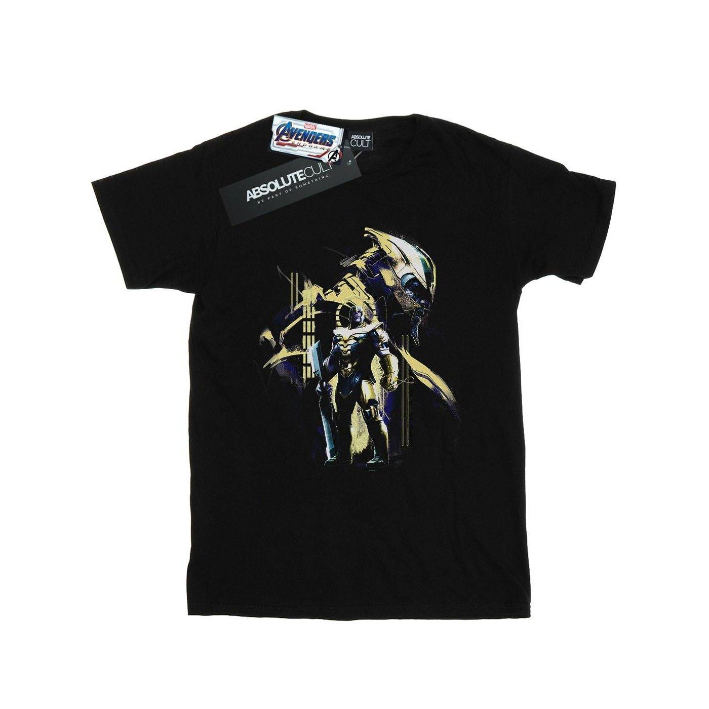 Avengers Endgame Gold Thanos Tshirt Damen Schwarz S von MARVEL