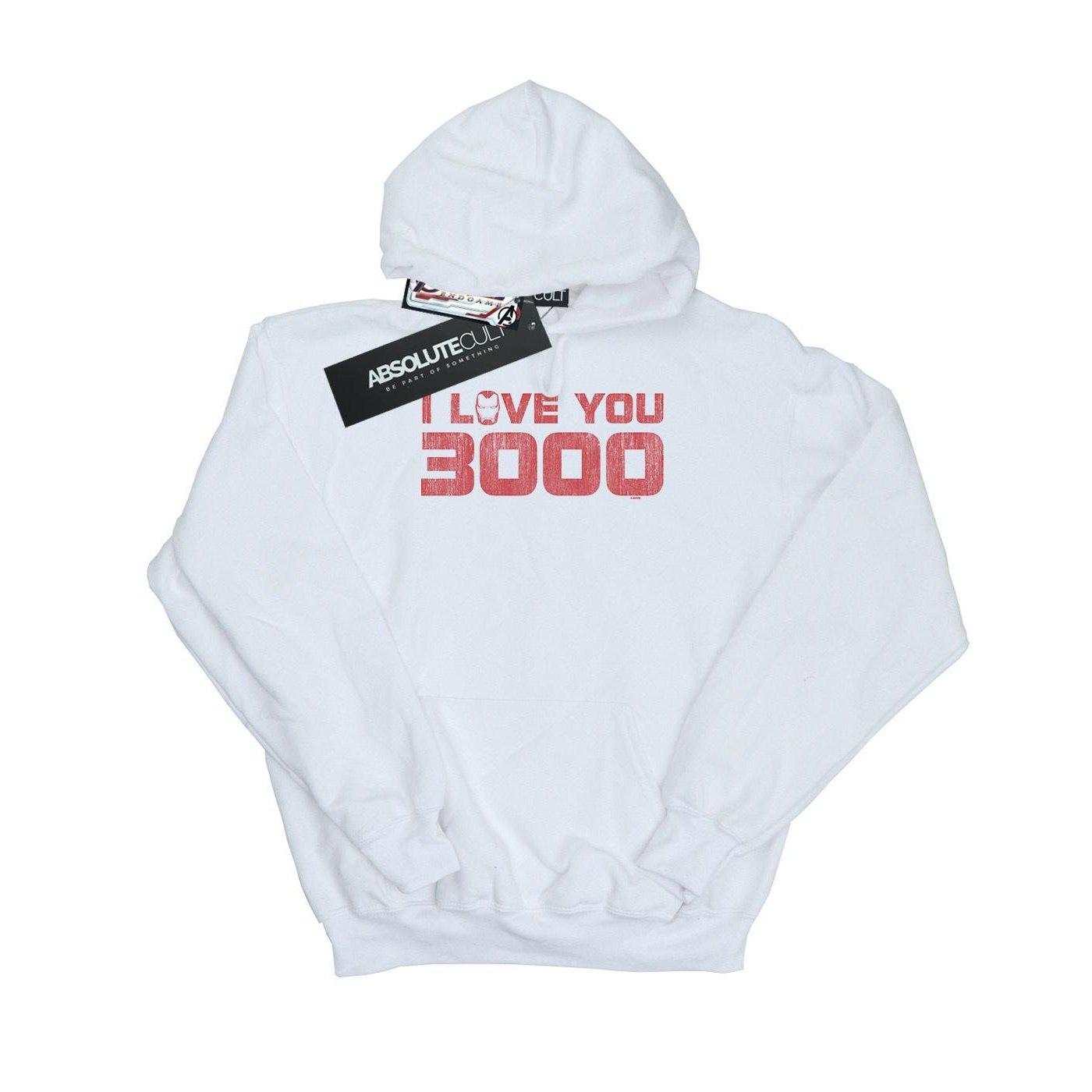 Avengers Endgame I Love You 3000 Distressed Kapuzenpullover Damen Weiss M von MARVEL