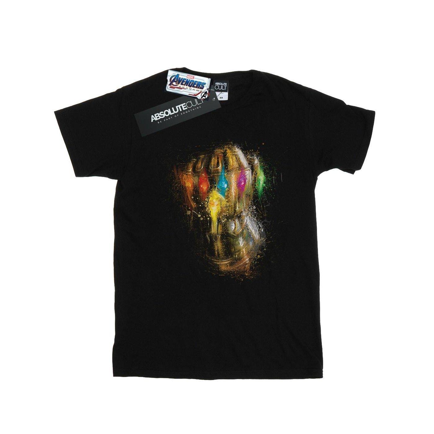 Avengers Endgame Infinity Gauntlet Splatter Tshirt Damen Schwarz XXL von MARVEL