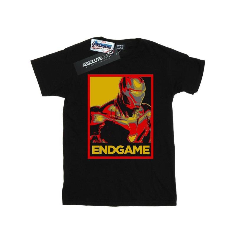 Avengers Endgame Iron Man Poster Tshirt Mädchen Schwarz 128 von MARVEL