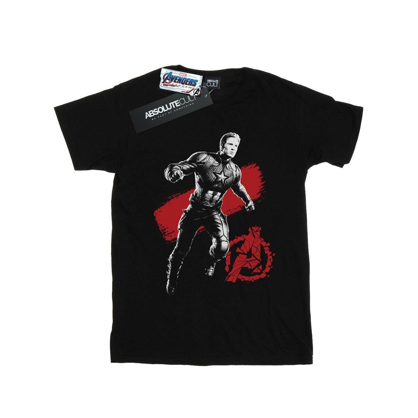 Avengers Endgame Mono Captain America Tshirt Damen Schwarz 4XL von MARVEL