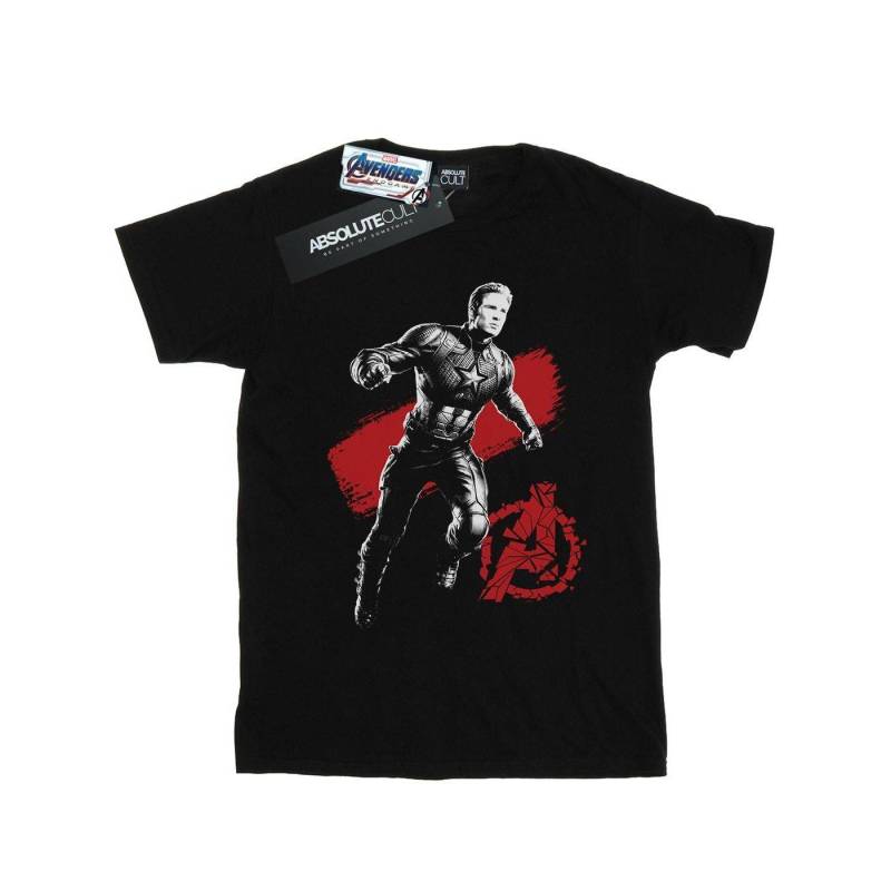 Avengers Endgame Mono Captain America Tshirt Damen Schwarz 4XL von MARVEL