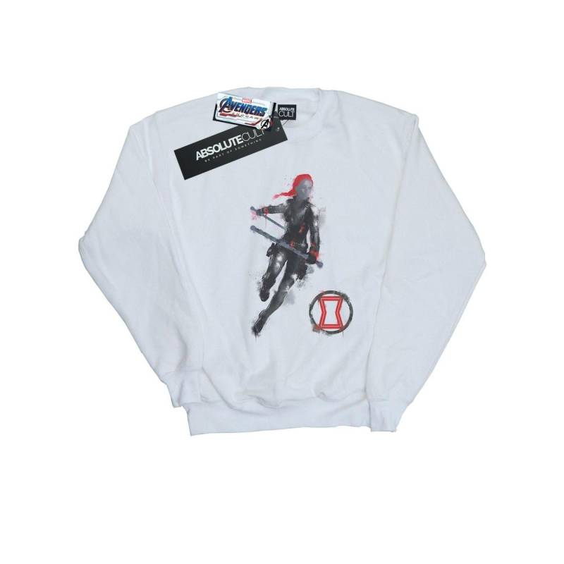 Avengers Endgame Painted Black Widow Sweatshirt Jungen Weiss 140/146 von MARVEL