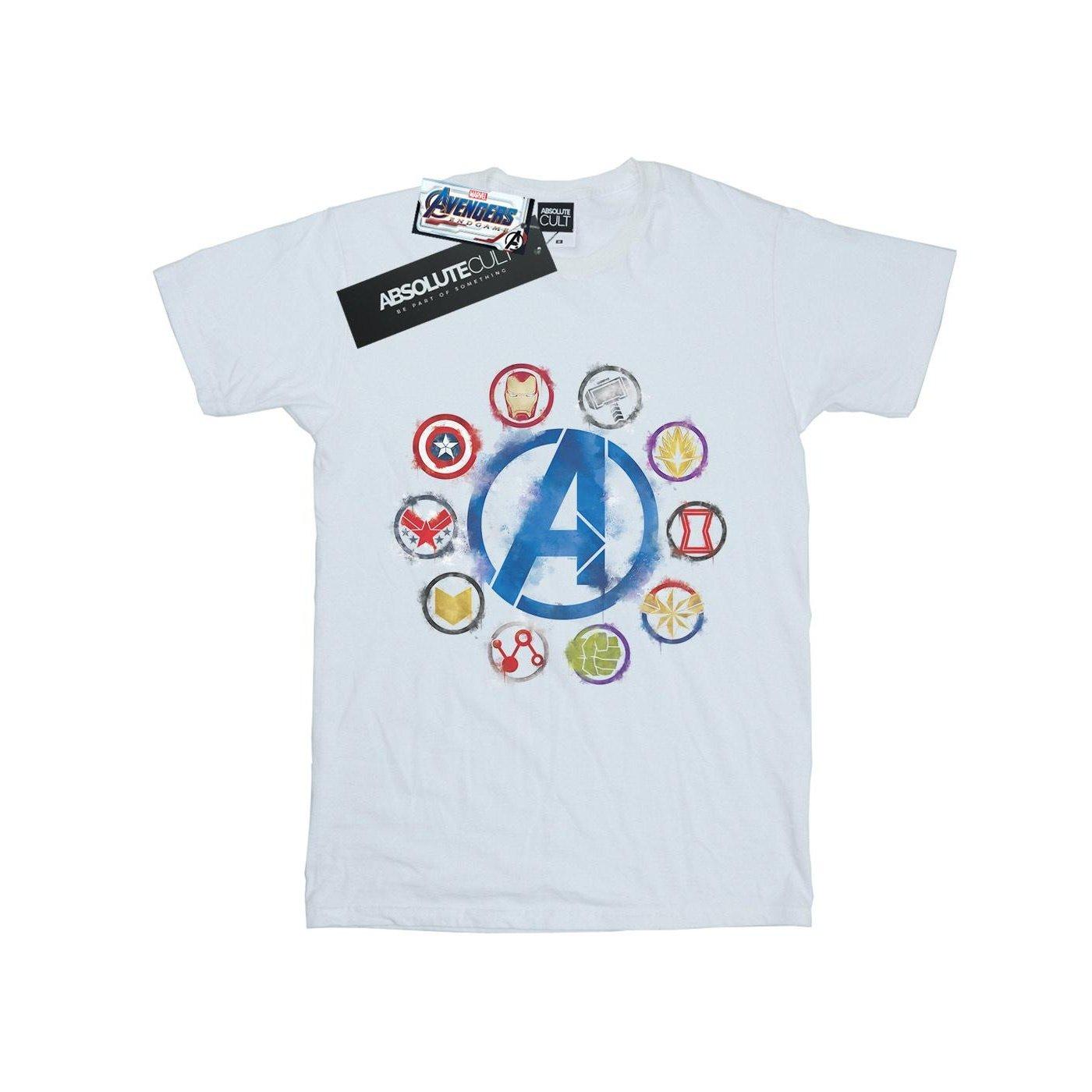 Avengers Endgame Painted Icons Tshirt Damen Weiss 3XL von MARVEL