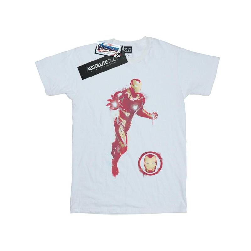 Avengers Endgame Painted Iron Man Tshirt Damen Weiss XL von MARVEL