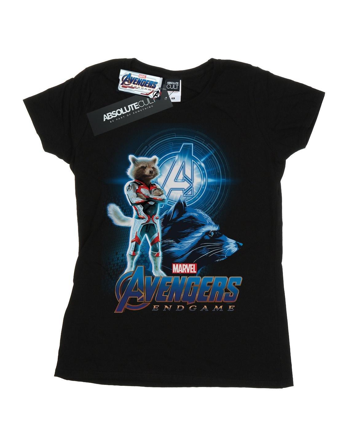 Avengers Endgame Rocket Team Suit Tshirt Damen Schwarz M von MARVEL