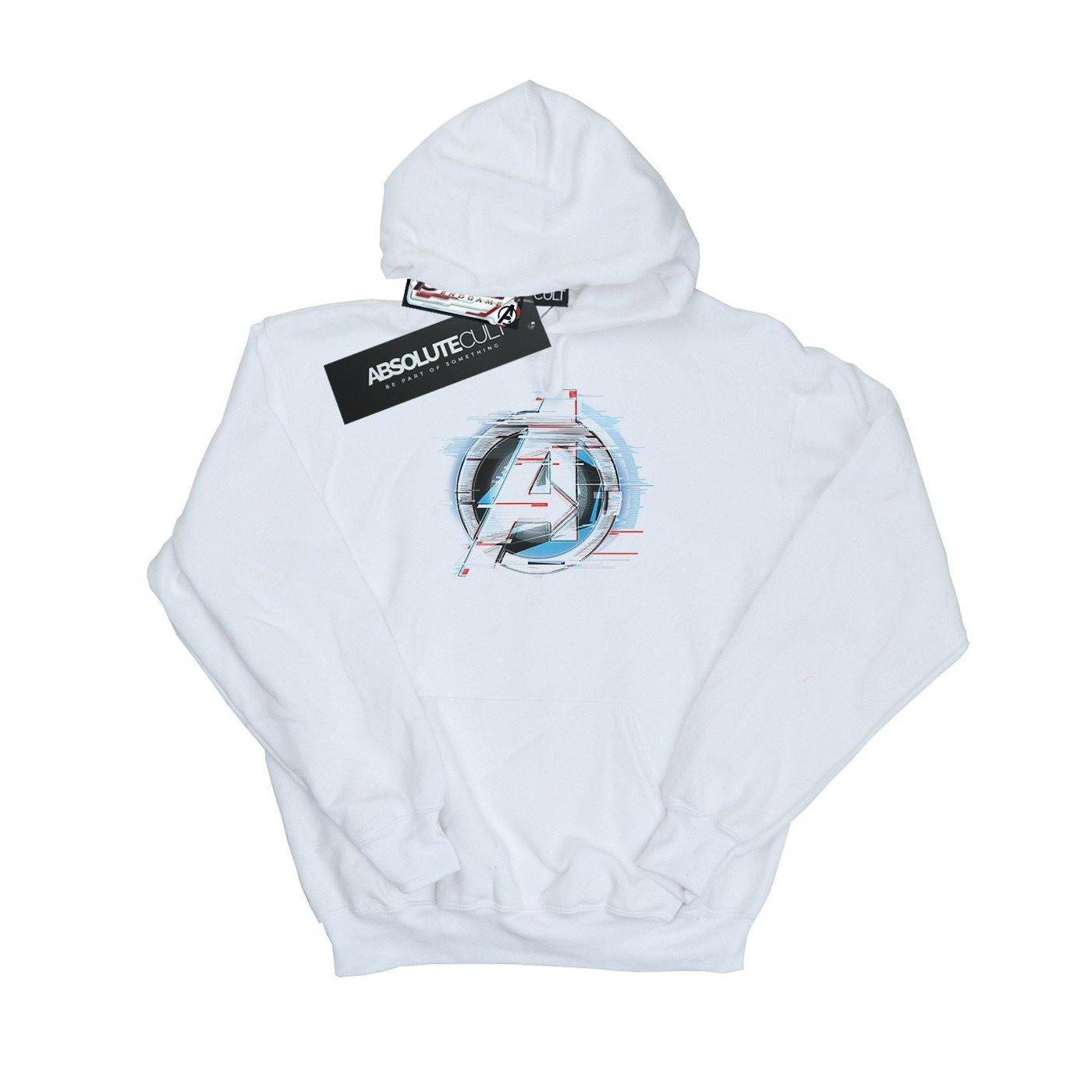 Avengers Endgame Team Tech Logo Kapuzenpullover Mädchen Weiss 116 von MARVEL