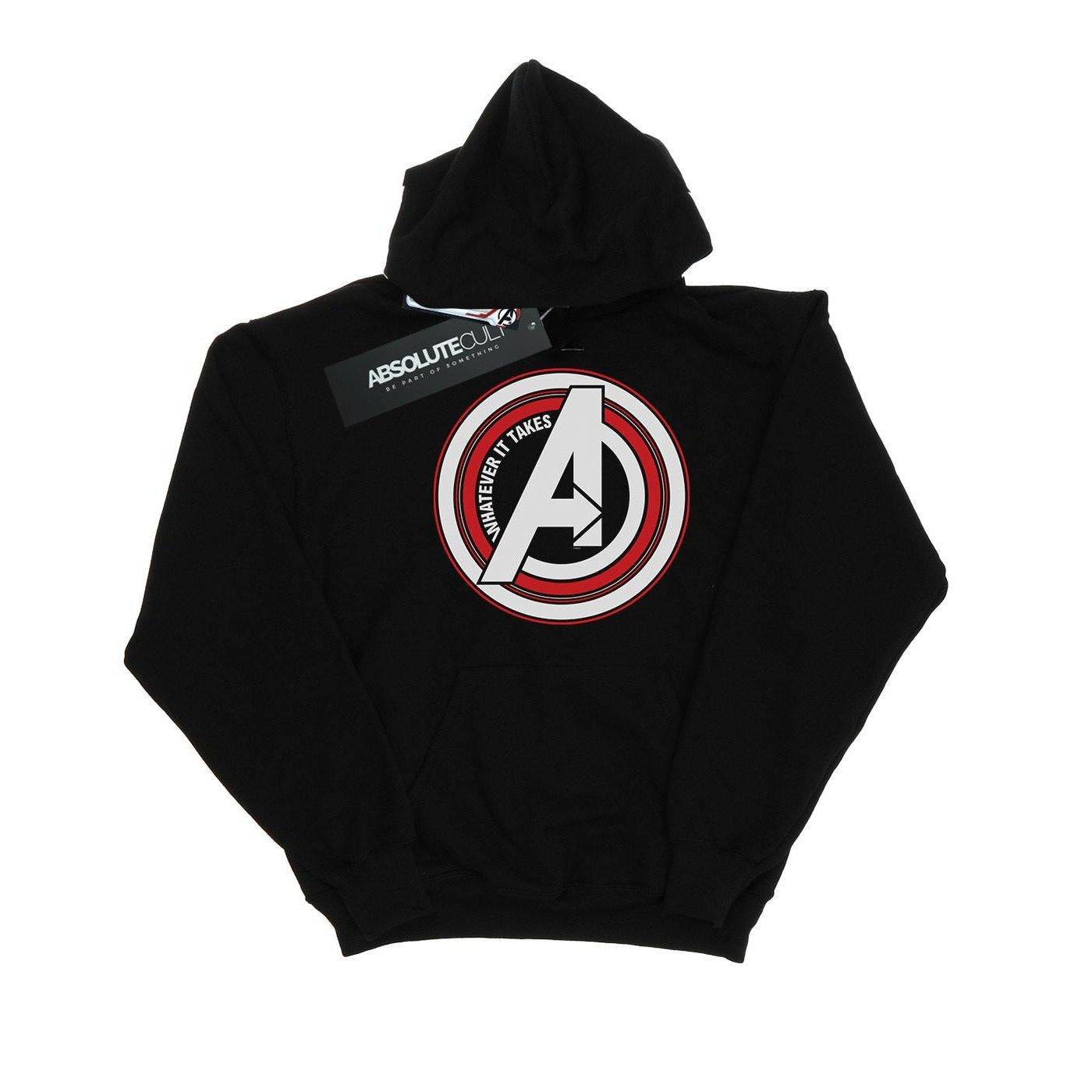 MARVEL - Avengers Endgame Whatever It Takes Symbol Kapuzenpullover, für Damen, Schwarz, Größe XXL von MARVEL