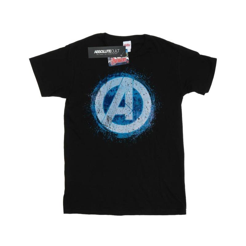 Avengers Glowing Logo Tshirt Herren Schwarz S von MARVEL