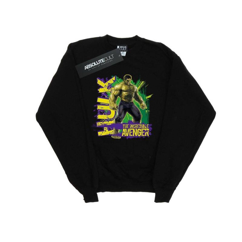 Avengers Hulk Incredible Avenger Sweatshirt Mädchen Schwarz 128 von MARVEL