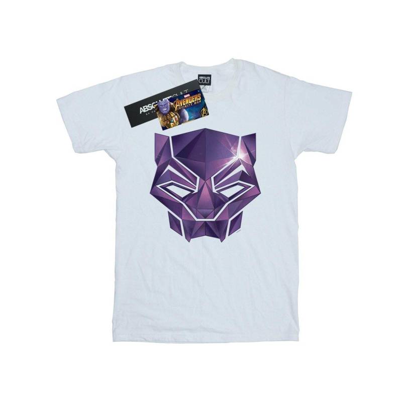 Avengers Infinity War Black Panther Geometric Tshirt Damen Weiss L von MARVEL