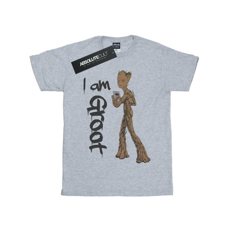 Avengers Infinity War Graffiti Groot Tshirt Damen Grau S von MARVEL