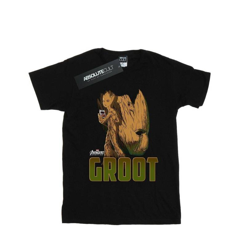 Avengers Infinity War Groot Character Tshirt Damen Schwarz XL von MARVEL