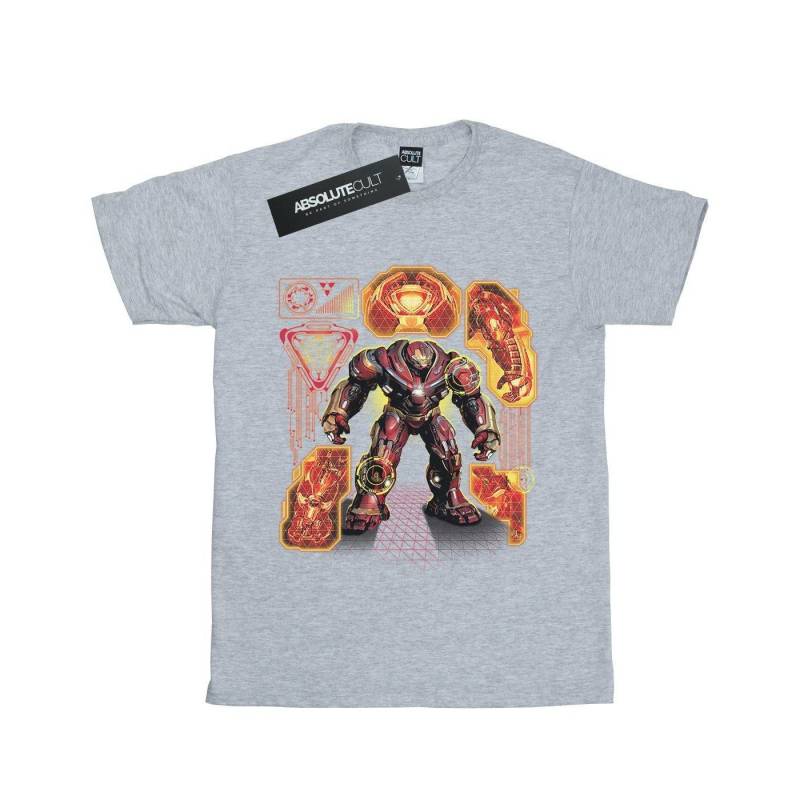 Avengers Infinity War Hulkbuster Blueprint Tshirt Damen Grau M von MARVEL