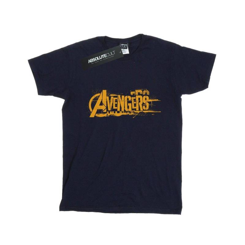 Avengers Infinity War Orange Logo Tshirt Damen Marine XXL von MARVEL