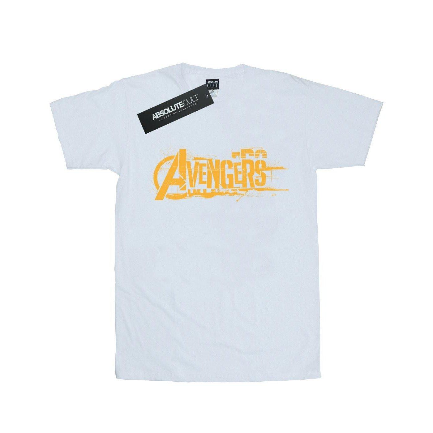 Avengers Infinity War Orange Logo Tshirt Damen Weiss 3XL von MARVEL