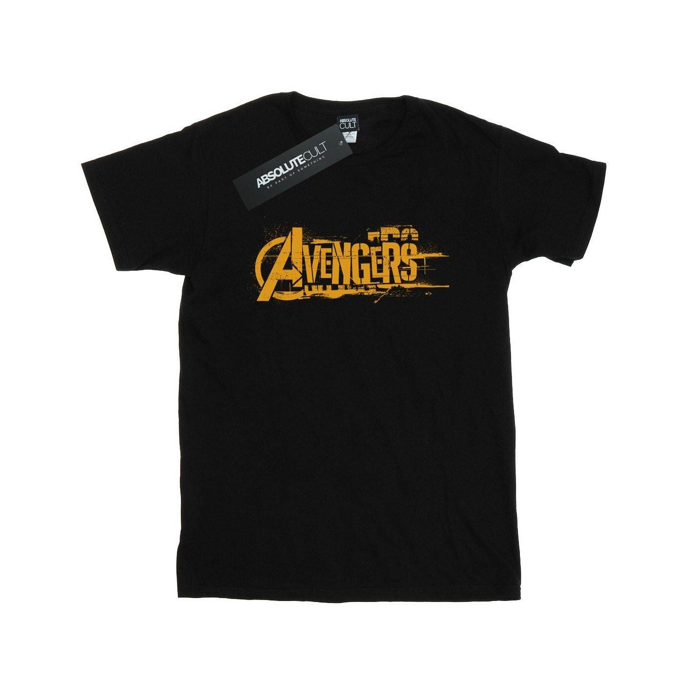 Avengers Infinity War Orange Logo Tshirt Herren Schwarz S von MARVEL