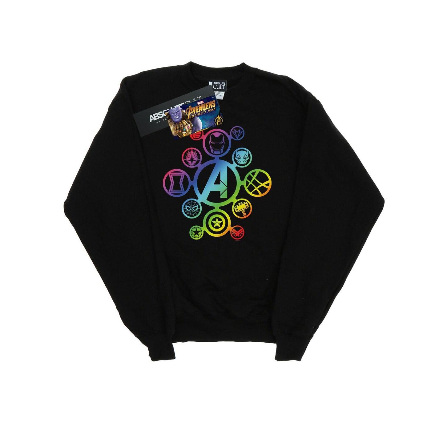 Avengers Infinity War Rainbow Icons Sweatshirt Jungen Schwarz 140/146 von MARVEL