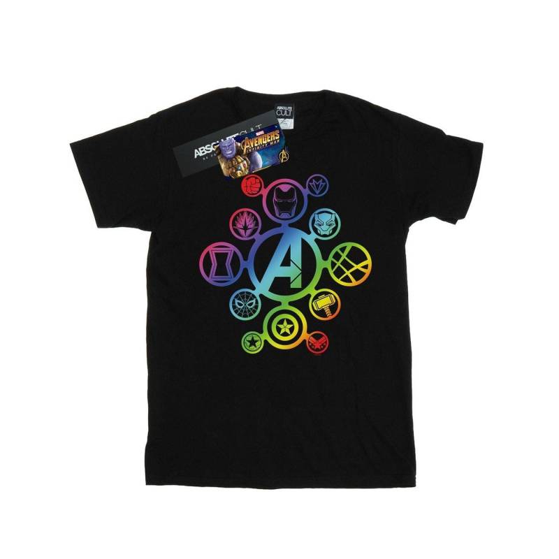 Avengers Infinity War Rainbow Icons Tshirt Herren Schwarz S von MARVEL